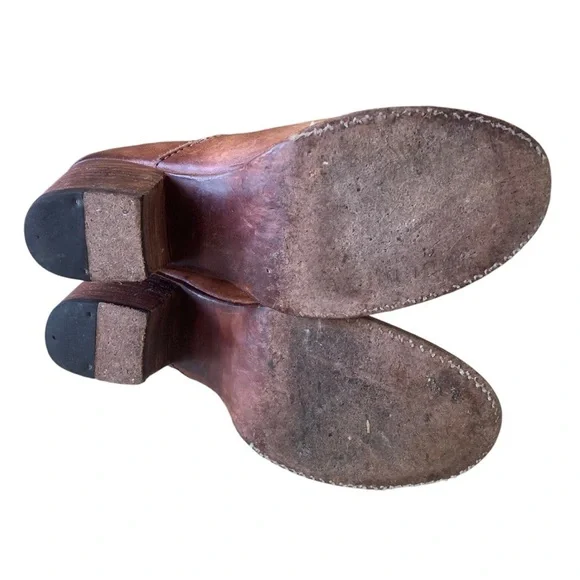 Bed Stu Cobbler Series Brown Leather Distressed Ankle Boots Womens Size 7.5
